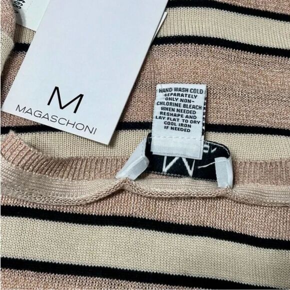 Magaschoni Metallic Striped Lightweight Long Sleeve Pullover Sweater (NWT) - Picture 6 of 7